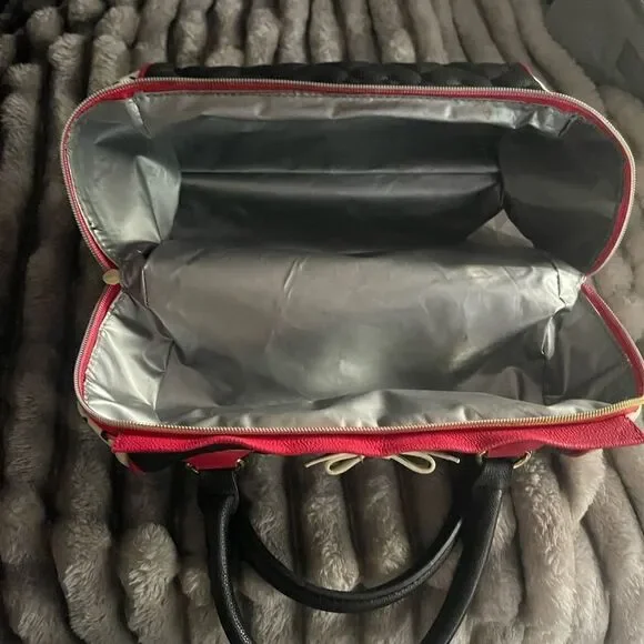 Vintage Betsey Johnson, cooler bag/Pocketbook/Powers/sachel red black white - Picture 5 of 13